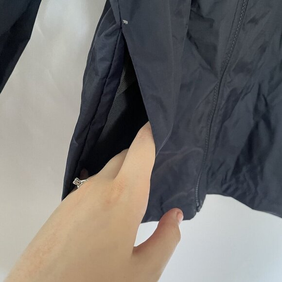 Lands' End navy blue women's size medium nylon windbreaker jacket with hood - Picture 6 of 10
